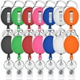 thumbnail image 1 of Retractable Badge Holders, Viaky 14 Pack Badge Carabiner Reels with Belt Clip Multicolor Key Ring for ID Card in Assorted Colors, Name Tags Keycard & Badges with Metal Clip (7 Color), 1 of 9