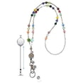 thumbnail image 1 of Retractable Badge Reel, Super Slim Multicolored Women's Style Beaded Fashion Lanyard Necklace, 34" Strong Jewelry Lanyard, ID Holder, Keys, 1 of 4