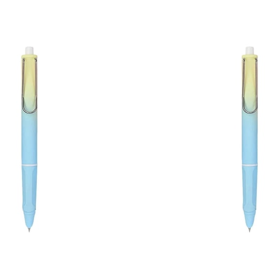 Retractable Ballpoint Pen 0.38Mm, Refillable ink Writing Pen with Gold Nib, Smooth Writing for Daily Office Schol Home Use, Fashion Gradient Color (2 Pack)