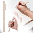 thumbnail image 1 of Retractable Ballpoint Pen, 1 Pc Medium Point 1.0mm Black Ink Pen, Smooth Ink Rollerball Pen, Comfortable Writing Pen for Exam Prep, Journaling, Note-Taking and Daily General Use, Beige, 1 of 7