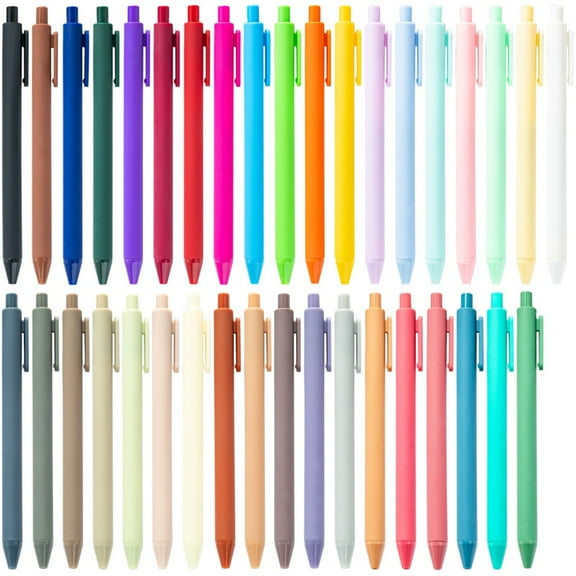 Retractable Ballpoint Pens, 30 Pack, Assorted Color Ink, Fine Point 1mm, Fast Dry, Smooth Writing, Cute Pens for Drawing, Writing Planner