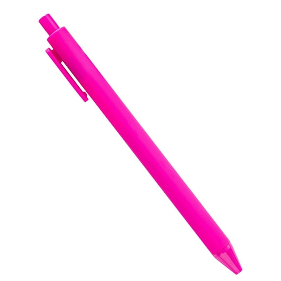 Retractable Ballpoint Pens, Medium Point,1.0mm, Black Ink, 1 Count, Assorted Pen Body Color, Soft Grip Ball Point Pen with Smooth Surface & Smooth Writing for Home Office Working(Hot Pink,5.6x0.6")