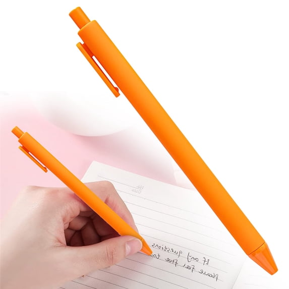 Retractable Ballpoint Pens Medium Point Comfort Grip Smooth Writing Black Ink Pens For Daily Office Home Writing Supplies,1PC,Orange