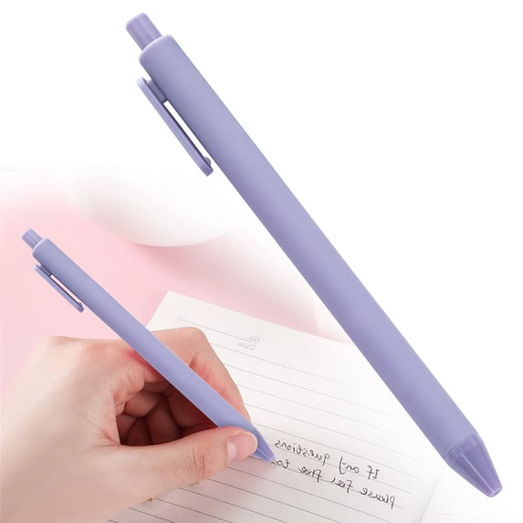 Retractable Ballpoint Pens Medium Point Comfort Grip Smooth Writing Black Ink Pens For Daily Office Home Writing Supplies,1PC,Purple