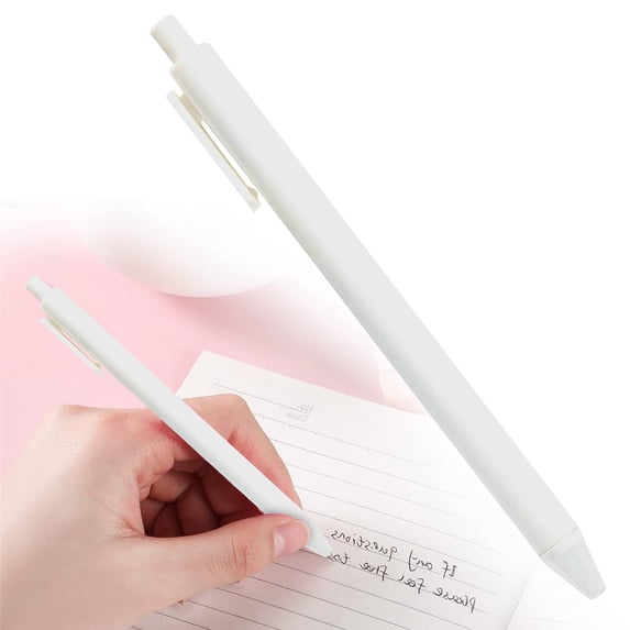 Retractable Ballpoint Pens Medium Point Comfort Grip Smooth Writing Black Ink Pens For Daily Office Home Writing Supplies,1PC,White