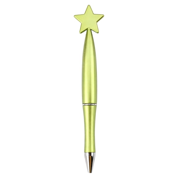 Retractable Ballpoint Pens, Smooth Writing Pens, 5.3 Inch Star Shaped Aesthetic Stationery for Office Journaling Note Taking, 5-Pack Light Green, LLLDMXY