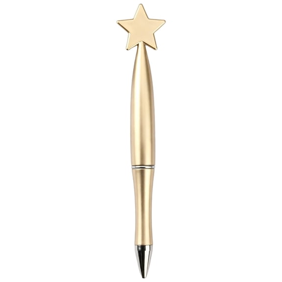 Retractable Ballpoint Pens, Smooth Writing Pens, 5.3 Inch Star Shaped Aesthetic Stationery for Office Journaling Note Taking, 5-Pack Gold, LLLDMXY