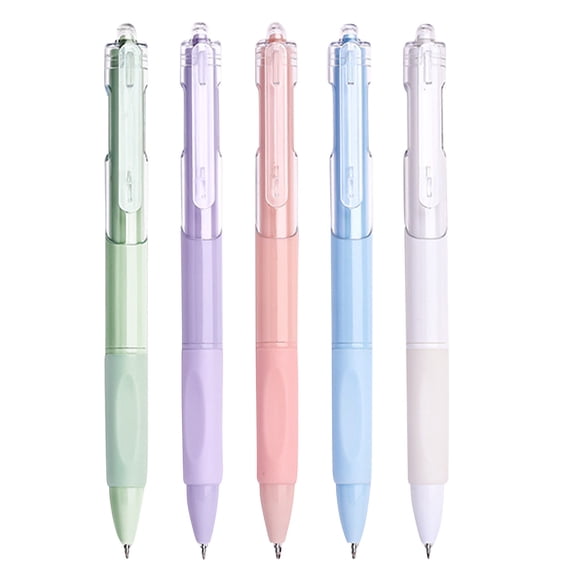Retractable Ballpoint Pens,Writing Pens,5pcs/Set Retractable Ballpoint Pen, Ball Point Pen Black Ink Ballpoint Pens with Super Soft Grip Medium Point Office Pens,Journal and Planner Use(D)