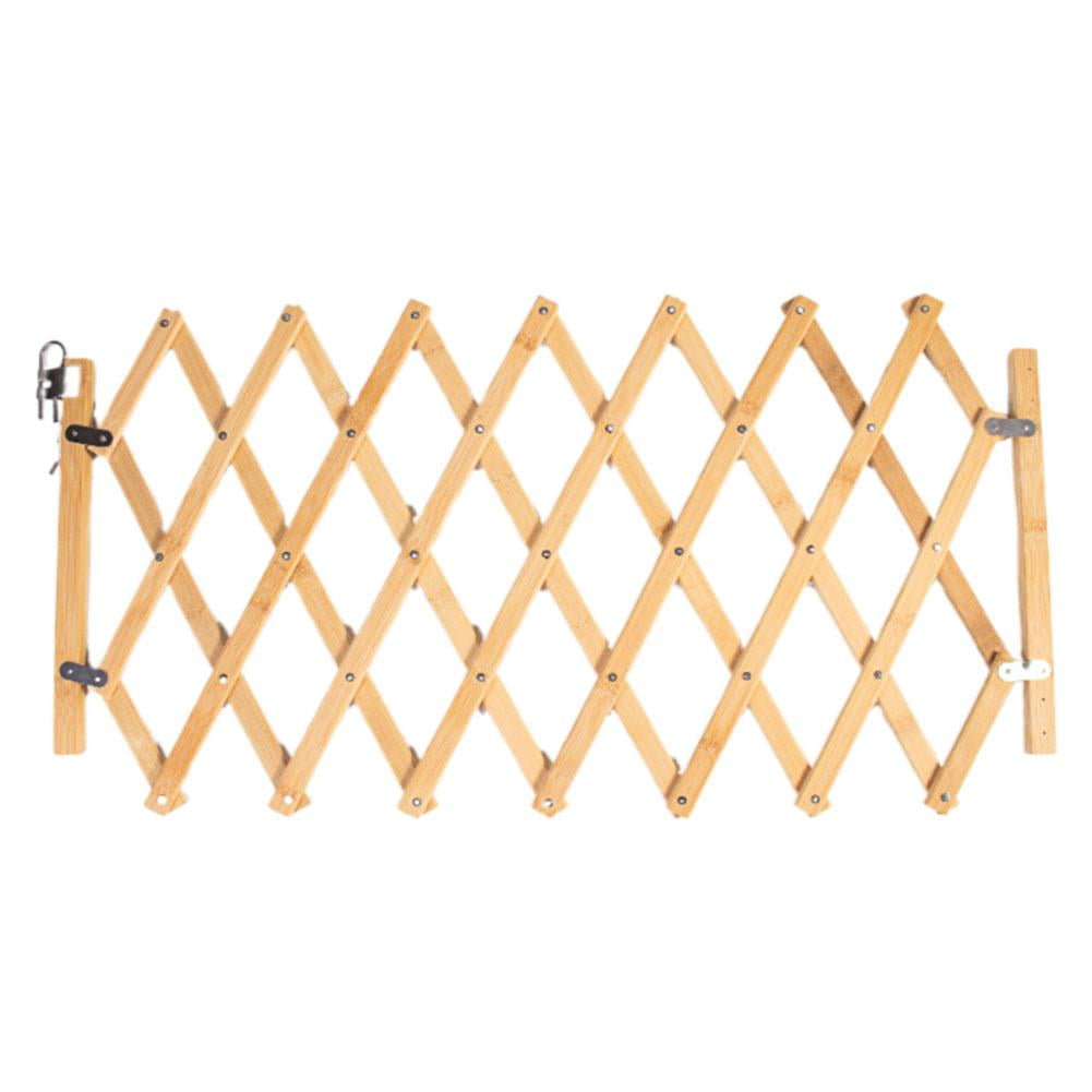 Retractable Bamboo Pet Playpen Foldable Indoor Outdoor Safety Enclosure Adjustable 25-110cm