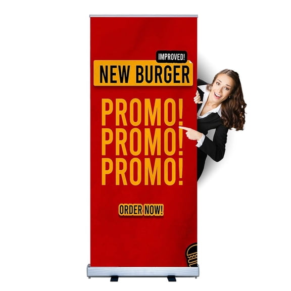 Retractable Banner Stand 33"x80" Roll Up Banner Stand Advertising Display Stand