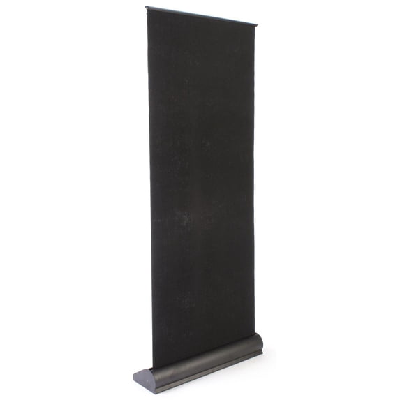Retractable Banner Stand with Hook & Loop-Receptive Fabric, Hook-and-Loop System, Single Sided, Carrying Case Included - Black (RETVBNBLK)