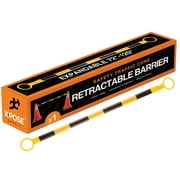 Retractable Barrier for Safety Traffic Cones 72" to 120" - 2" OD - Large Yellow and Black Bar Barricade - for Road Construction, Parking, Warning, Temporary Security Divider by Xpose Safety