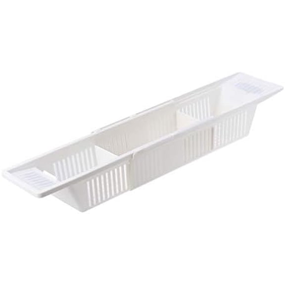 Retractable Bathtub Holder Bathtub Storage Rack Bath Organizer Plastic Storage Basket Extendable Shower Shelf Tray Bathroom Toiletries Plastic Bath Basket Shelf$$Home Decor, Kitchen, & Other