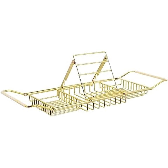 Retractable Bathtub Rack with Non Slip Book and Wine Holder Extendable Tub Tray Up to Stainless Steel Bath Shelf for Tablet Phone and Accessories Storage in Bathroom$$Home Decor, Kitchen, & Other