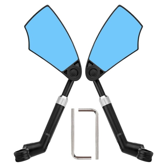 Retractable Bike Handlebar Rear View Mirrors 2 Pack - 360 ° Adjustable Flat Rotation Anti-Glare Glass Lens Bicycle Rearview Mirror, For the Bicycle Ebike Scooter 21-24mm Handlebar