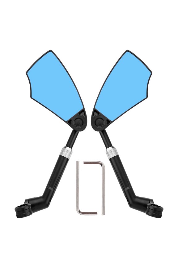 Retractable Bike Handlebar Rear View Mirrors 2 Pack - 360 Adjustable Flat Rotation Anti-Glare Glass Lens Bicycle Rearview Mirror, For the Bicycle Ebike Scooter 21-24mm Handlebar