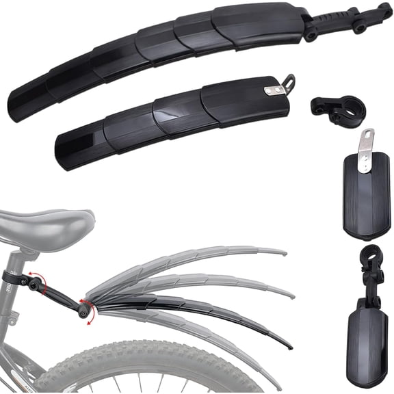 Retractable Bike Mudguards Adjustable Set Front Rear Mud Guard Fenders for Mountain Road Bicycle(Q)