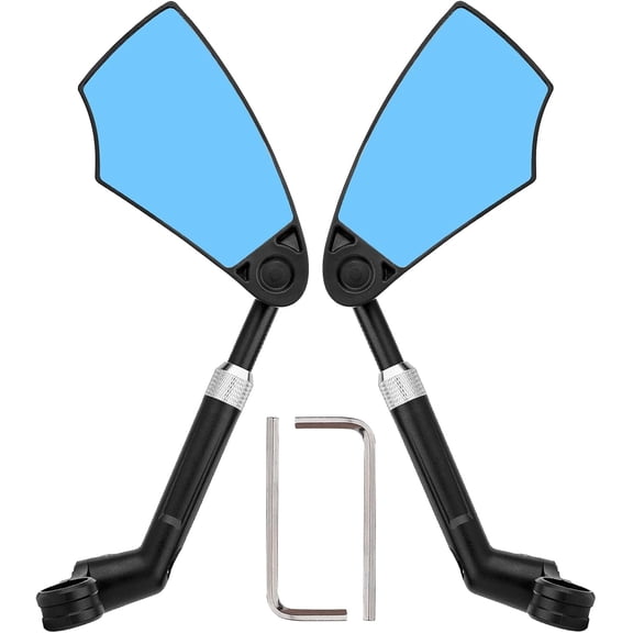 Retractable Bike Rearview Mirror Set - 360    Adjustable Flat Rotation Anti-Glare Lens for 21-24mm Handlebar on Bicycle, Ebike, Scooter