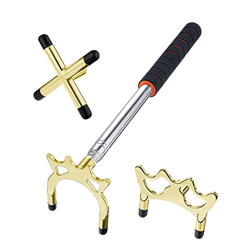 Retractable Billiards Bridge Pool Stick with 3 Pieces Removable Bridge Head,Stainless Steel Material Billiards Pool Accessory for Pool Table