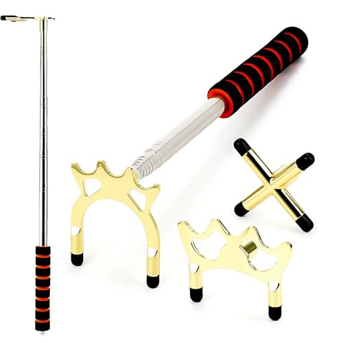 Retractable Billiards Cue Bridge,Snooker Pool Cue Bridge Stick,Billiards Cue Rest with 3 Pieces Removable Brass Bridge Head,Billiards Table Accessories for Pool Table,Game,Competition