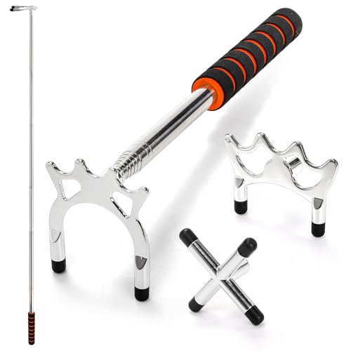 Retractable Billiards Cue Bridge,Snooker Pool Cue Bridge Stick,Billiards Cue Rest with 3 Pieces Removable Brass Bridge Head,Billiards Table Accessories for Pool Table,Game,Competition