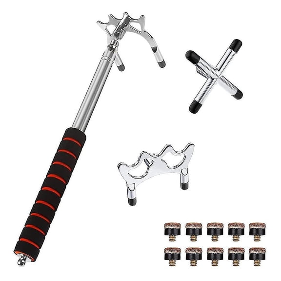 Retractable Billiards Cue Stick Bridge With 3 Pcs Removable Silver