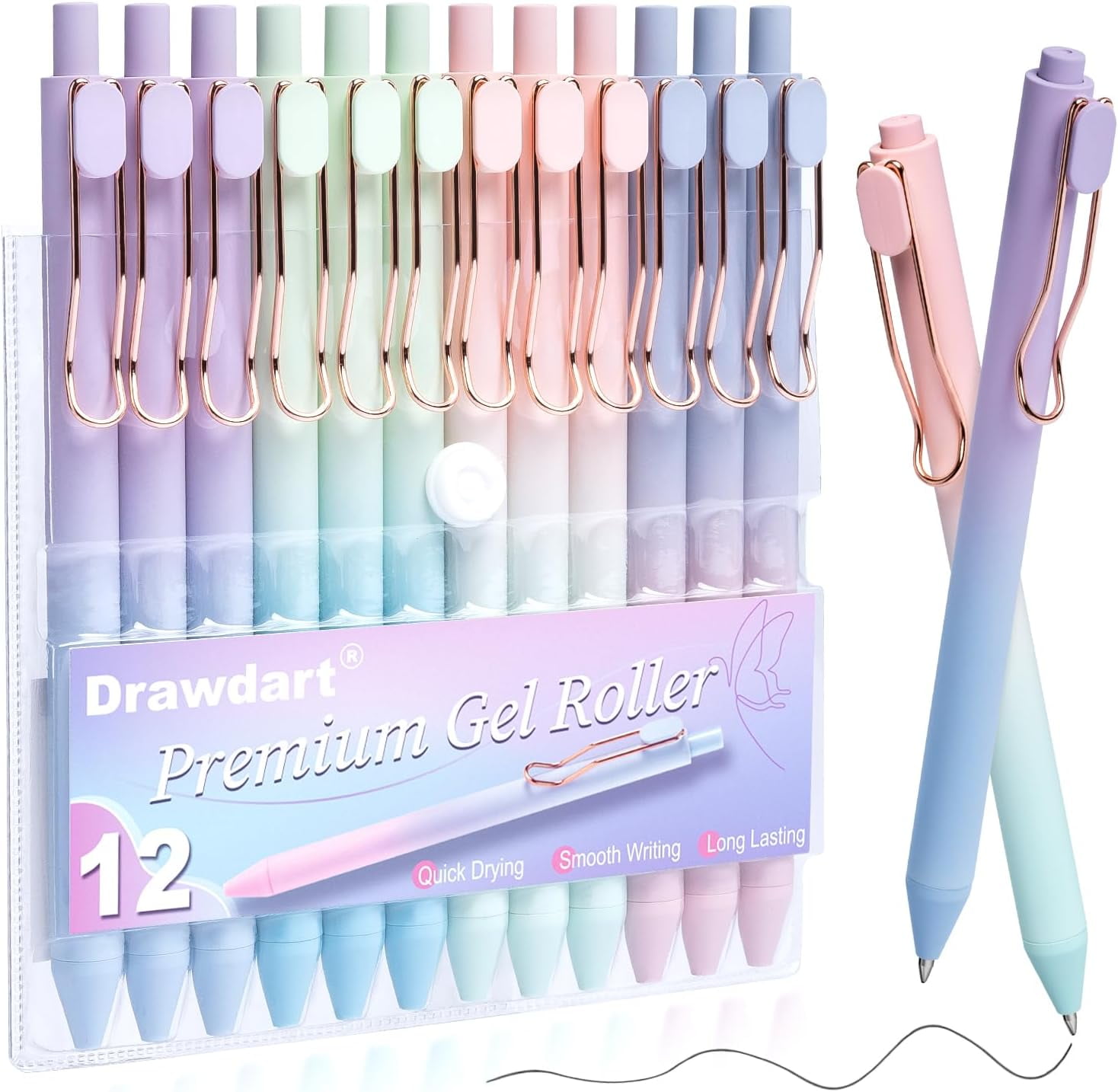 Aozora 8 Pack Cute Kawaii Gel Pens - Black Ink 0.5mm Fine Point, Fidget Spinning Pens With Cartoon Toppers