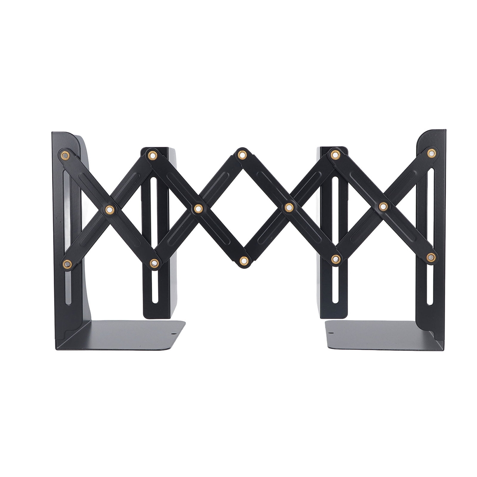 Retractable Book End Simple Slim Design Black Metal Bookends Book