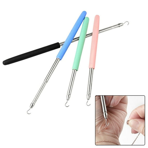 Retractable Bracelet Tool Bracelet Wearing Assistant Jewelry Helpers Steel Tools Black