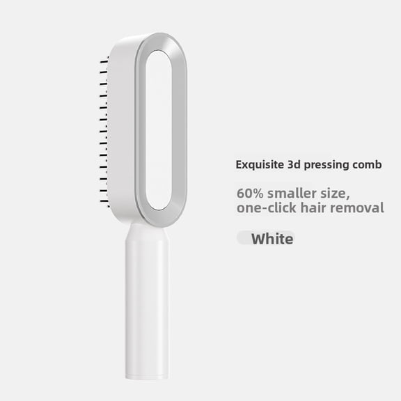 Retractable Bristle Air Cushion Brush, 3D Push Button Self-Cleaning Scalp Massager Comb, Compact Detangling Styling Brush for Fine Thick Hair