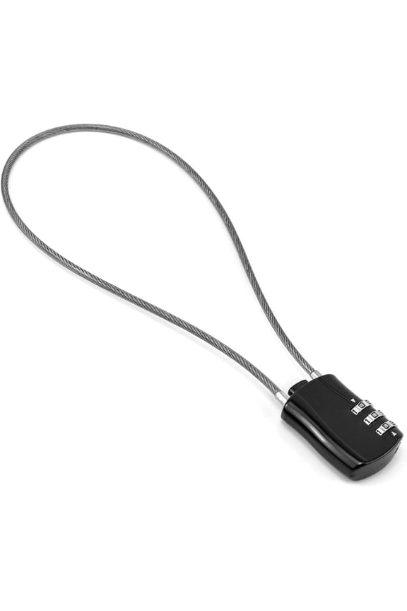 Retractable Cable Lock, Digital Combination Padlock With 41Cm Cable For Motorcycle Bike Snowboard Skis Suitcases, Black