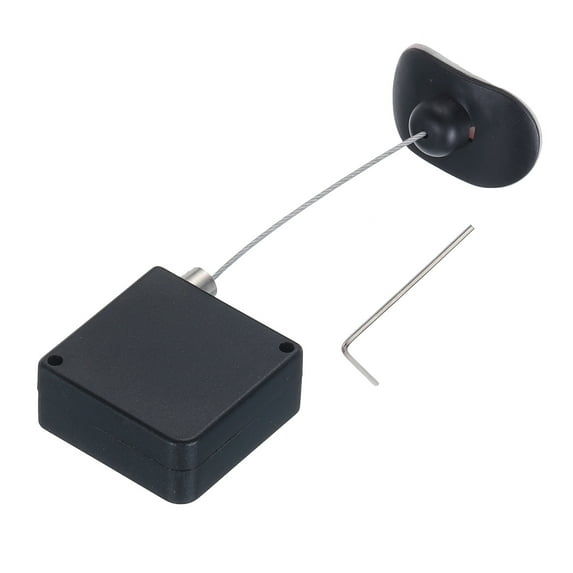 Retractable Cable Lock with Double-Sided Adhesive Remote Lock Arc terminal 600g 1Set Black