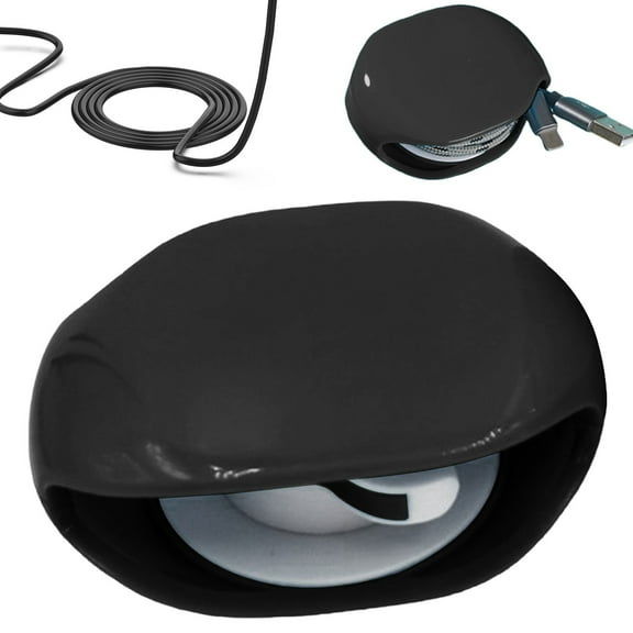 Retractable Cable Reel Cozival 2026 Upgrade Automatic Cable Reel - Retractable Organizer for Usb, Headphones & Charging Cords, Tangle-Free for Desk, Travel & Car Use, Cord Organizer, Black