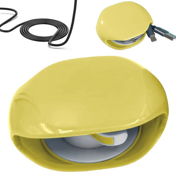 Retractable Cable Reel Cozival 2026 Upgrade Automatic Cable Reel - Retractable Organizer for Usb, Headphones & Charging Cords, Tangle-Free for Desk, Travel & Car Use, Cord Organizer, Yellow