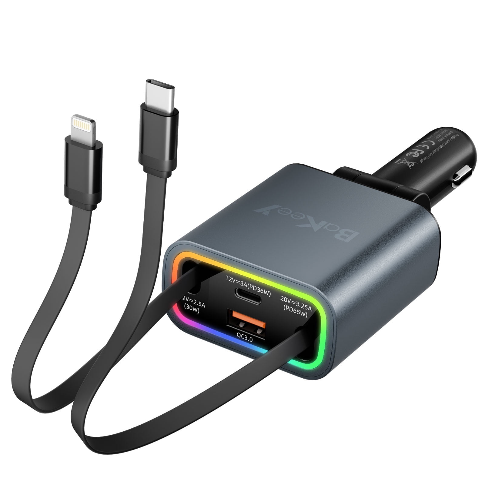 4 port usb car cigarette lighter adapter C Charger, 4-Port 90W Super Fast Charging Notes Required if your vehicle does not have a factory USB port and you are using the PM70 Wireless Induction Charger 4 in 1 Retractable Car
