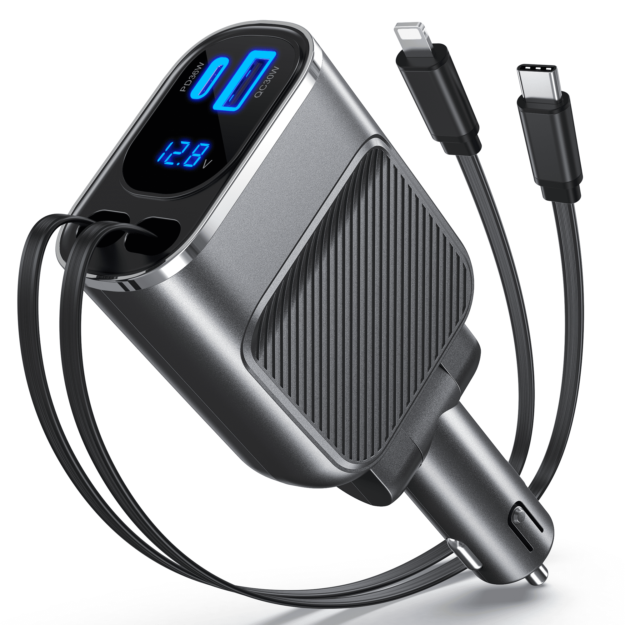 Retractable Car Charger, 84W USB C Car Accessories Adapter for iPhone 17 USB C Charger Fast Charging, Gifts for Women Men, Travel Essentials, for iPhone 17 Pro Max Air 16 15 14 13 12 Samsung S25