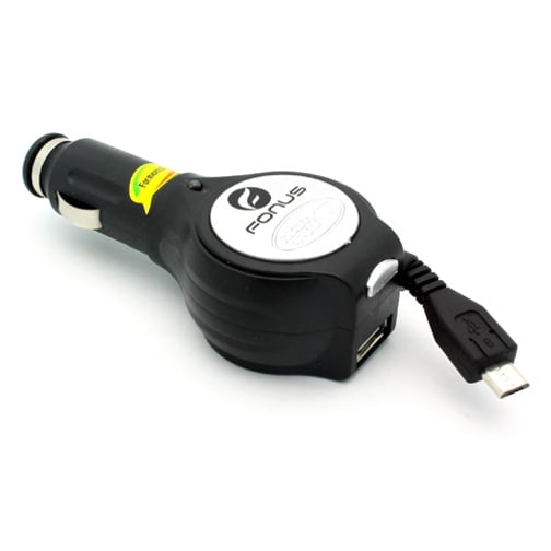 Retractable Car Charger DC Power Socket Plug-in Power Adapter Micro-USB GOP for Motorola Droid Turbo, G4 Plus, Google Nexus 6, Moto E LTE E4 PLUS, G4 Play, G5 PLUS (XT1687) X 2 (2nd Gen) - Nokia 6