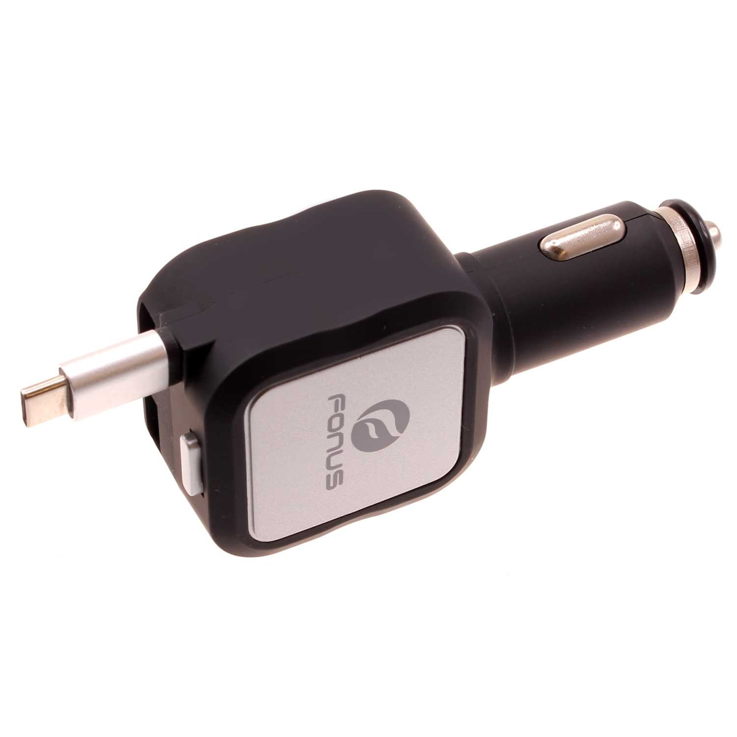 Retractable Car Charger for Cricket Debut Smart/S3/S2/Flex - 4.8Amp Type-C 2-Port USB Fast Charge DC
