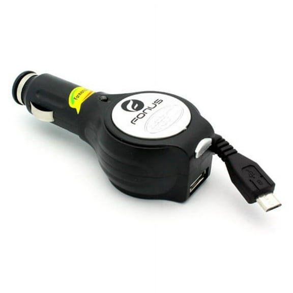 Retractable Car Charger for Moto E (2020) - USB Port Micro-USB DC Socket Power Adapter Plug-in L6J Compatible With Motorola Moto E (2020)