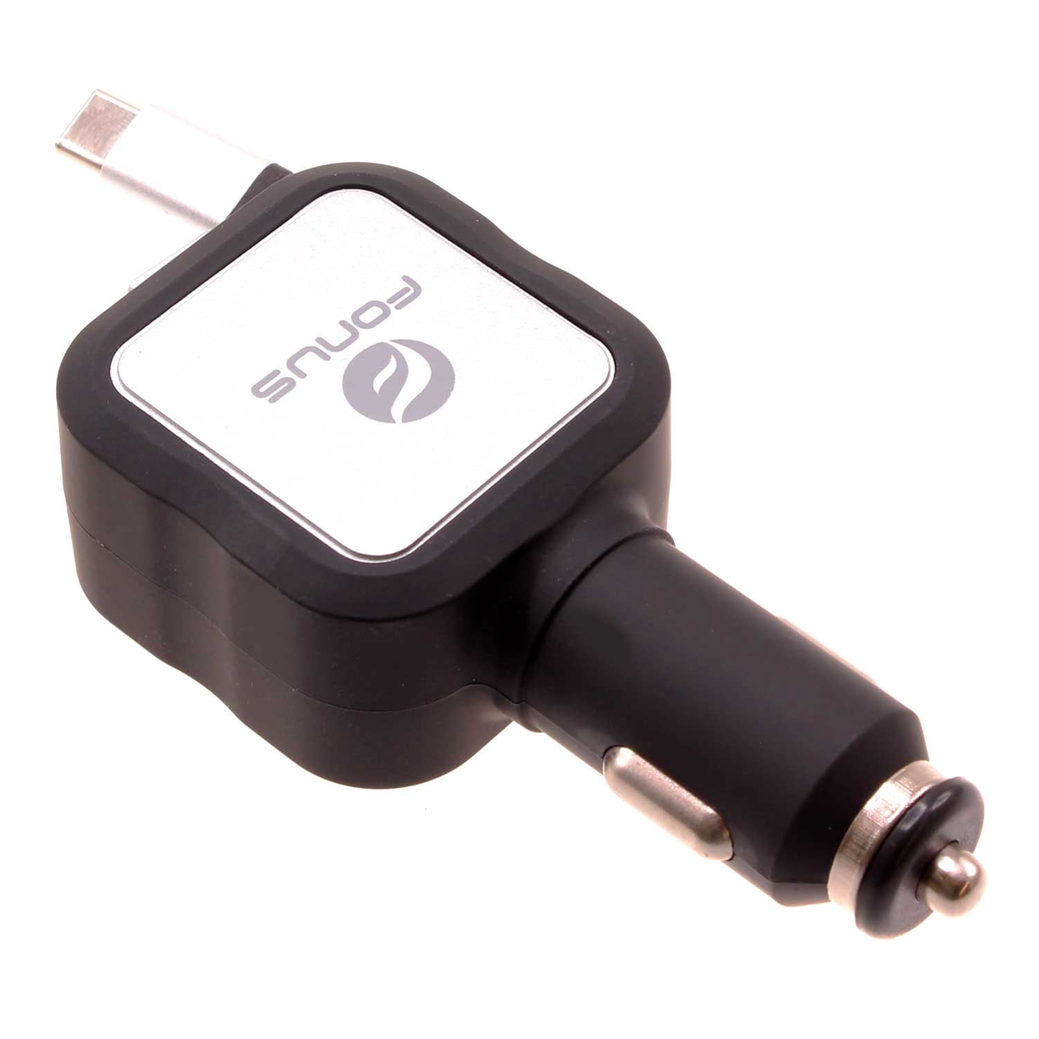 Retractable Car Charger for Motorola Edge (2024)/(2022) - 4.8Amp Type-C 2-Port USB Fast Charge DC