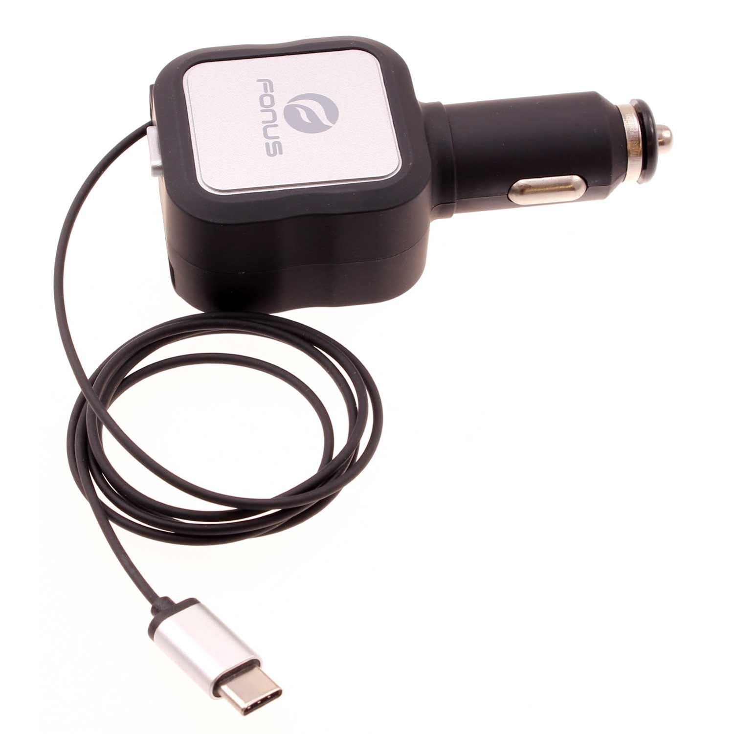 Retractable Car Charger for Motorola Razr Plus (2024) - 4.8Amp Type-C 2-Port USB Fast Charge DC