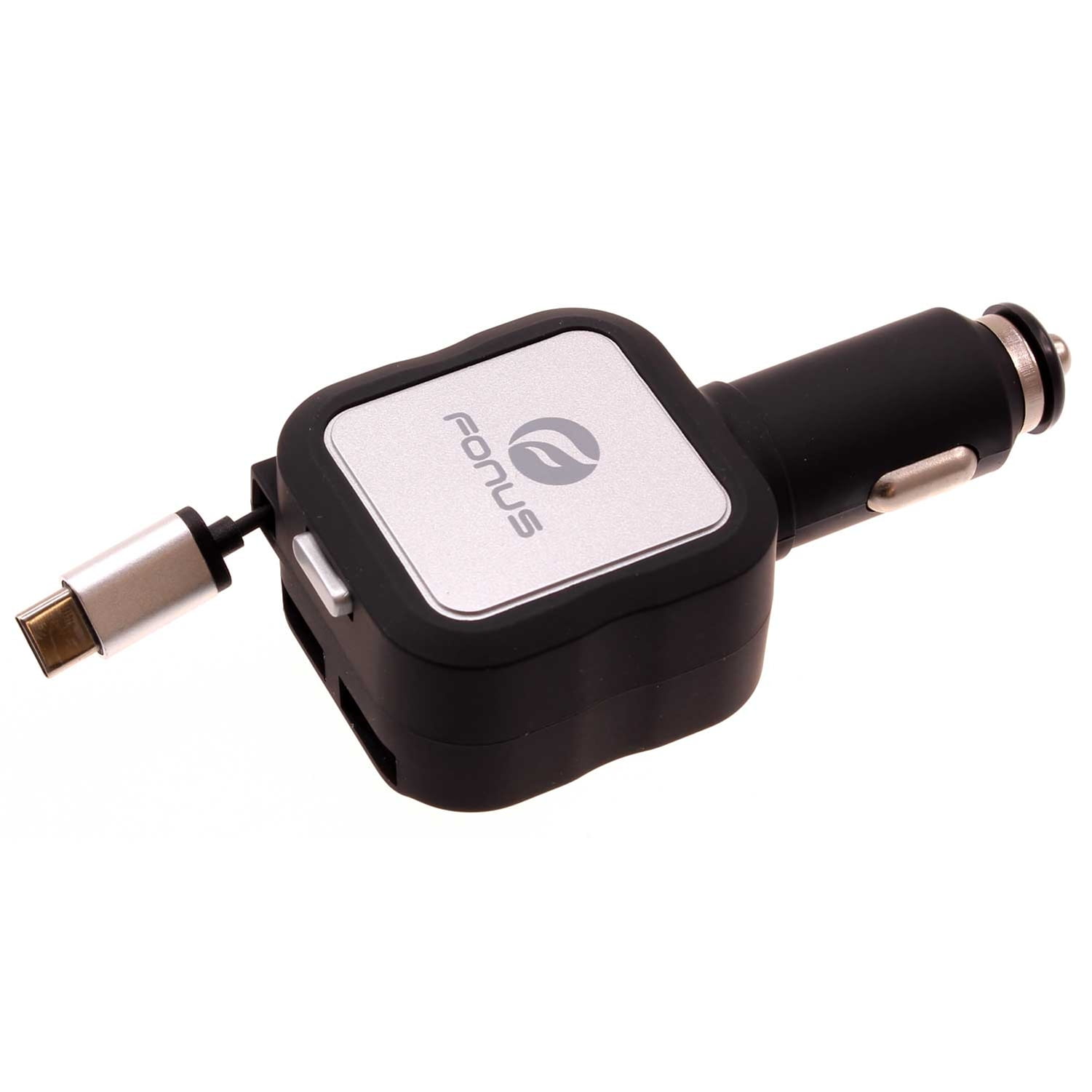 Retractable Car Charger for Samsung Galaxy Z Flip5/Flip4/Flip 3 5G - 4.8Amp Type-C 2-Port USB Fast Charge DC Power for Galaxy Z Flip5/Flip4/Flip 3 5G