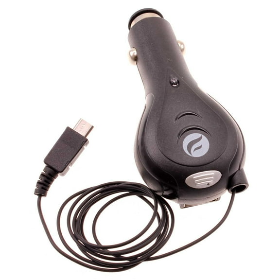 Retractable Car Charger for TCL A30 (A3) - USB Port Micro-USB DC Socket Power Adapter Compatible With TCL A30 (A3)