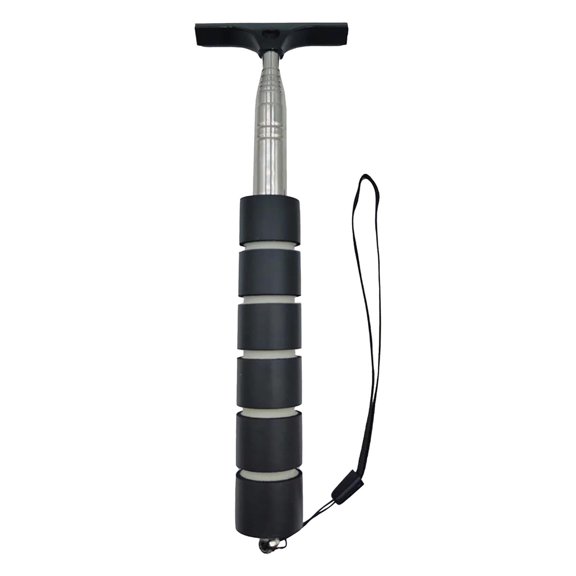 Retractable Car Rearview Mirror Wiper - 38.6" Extendable Window Brush for Water Removal, Rubber & Stainless Steel, Portable Car Wash Tool (8.3"x2.6")