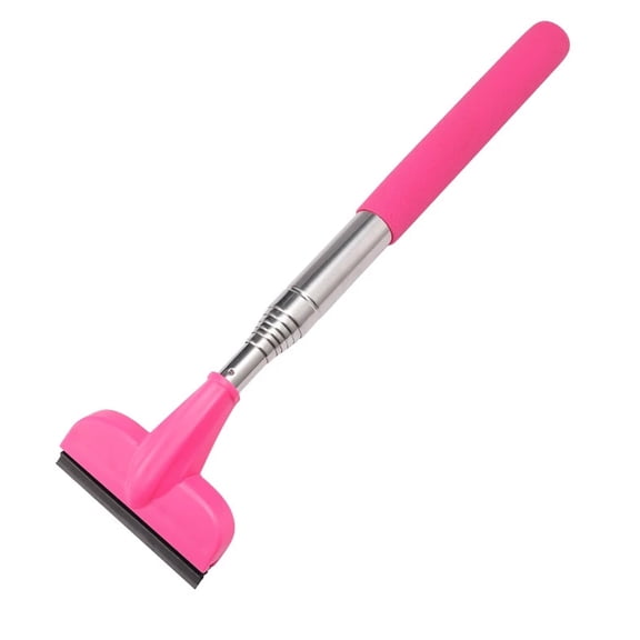 Retractable Car Rearview Mirror Wiper, Auto Mirror Squeegee Cleaning Tool with Retractable 98cm Handle, Portable Rain Water Remover for Side Mirrors(Pink)