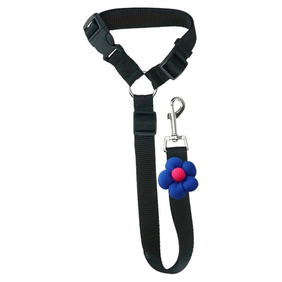 Retractable Car Seat Belt Tether with Chest Harness and Headrest Traction for Pet
