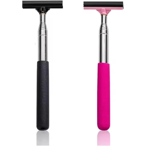 Retractable Car Telescopic Rearview Mirror Squeegee Portable Rainy Glass Window Handheld Wiper Side Cleaning Tool 2pcs