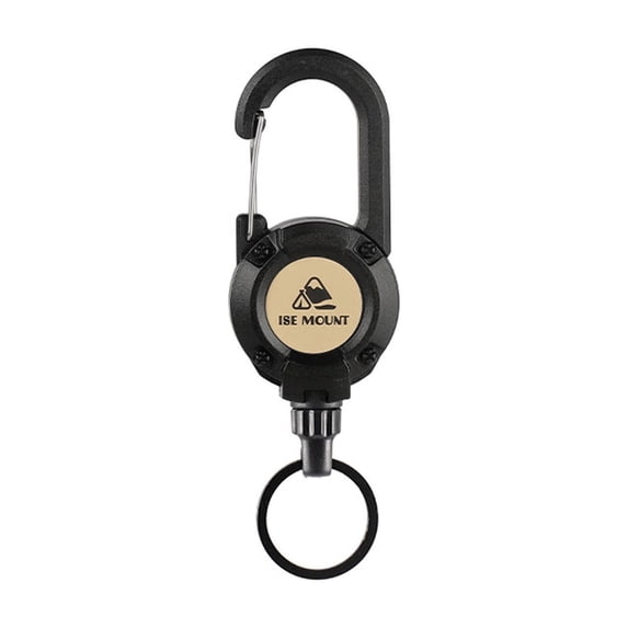 Retractable Carabiner Keychain With Badge Reel Heavy Duty Clip, Anti Theft Key Holder With Extendable Steel Cord Quick Access Design, for Work Keys Hiking Camping