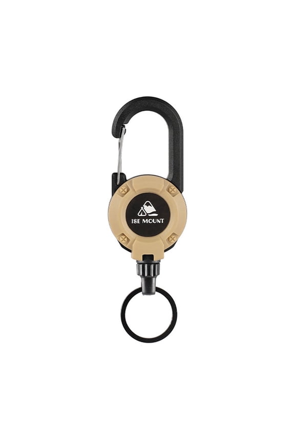Retractable Carabiner Keychain With Badge Reel Heavy Duty Clip, Anti Theft Key Holder With Extendable Steel Cord Quick Access Design, for Work Keys Hiking Camping