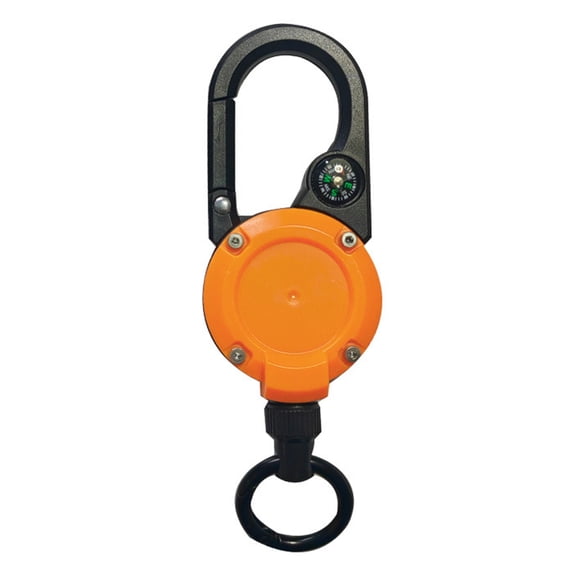 Retractable Carabiner Keychain Retractable Keychain with Compass Steel Wire Carabiner Badge Reel Holder Clip Key Ring Heavy Duty Outdoor Camping
